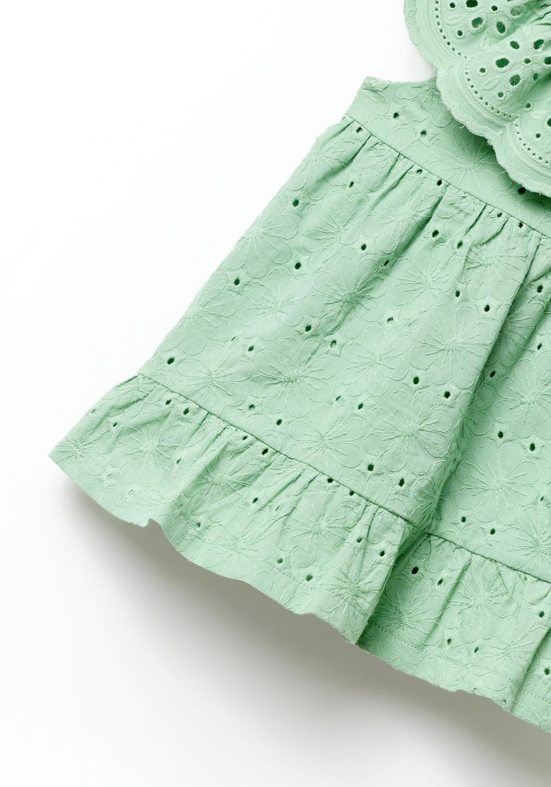 Sfera Openwork dress with ruffles - Green 1 Shaws Department Stores