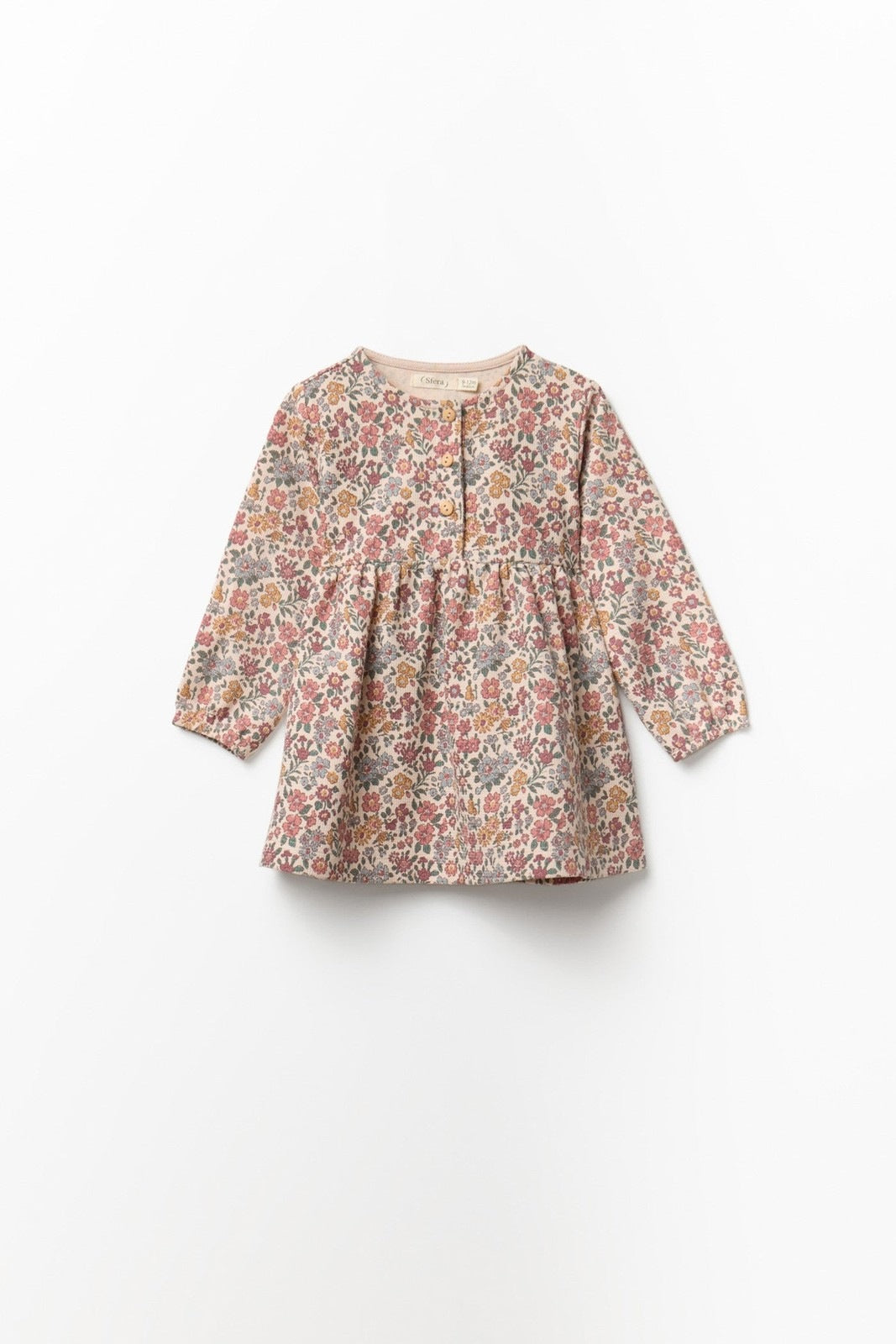 Floral Print Piqué Dress - Cream Ivory