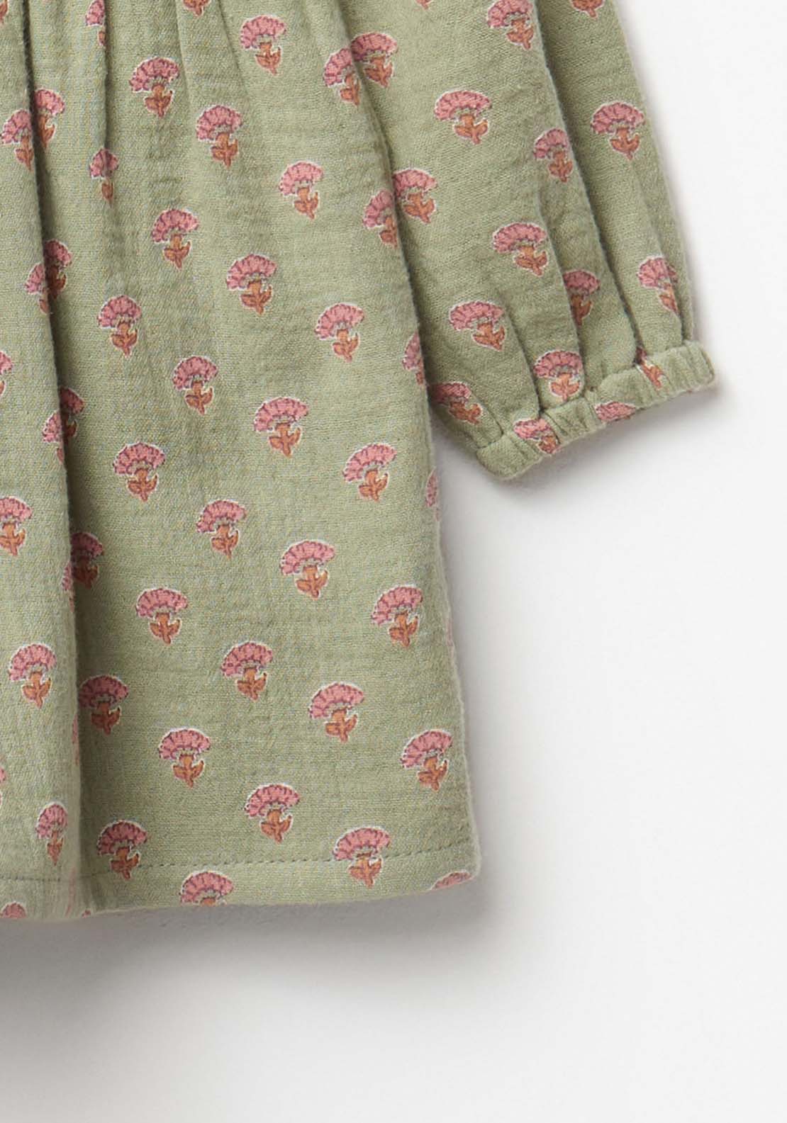 Long-Sleeved Bambula Dress - Green