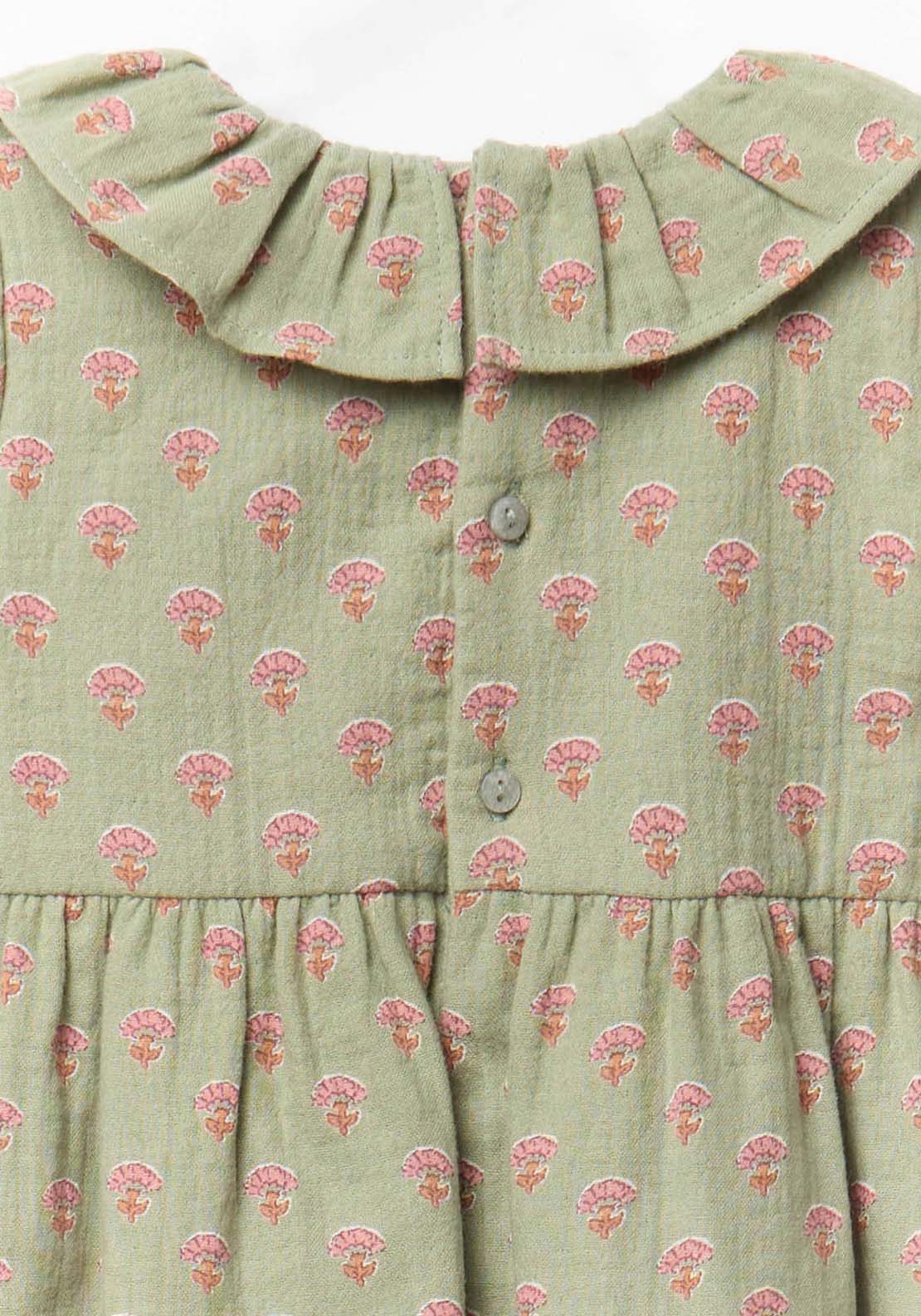 Long-Sleeved Bambula Dress - Green