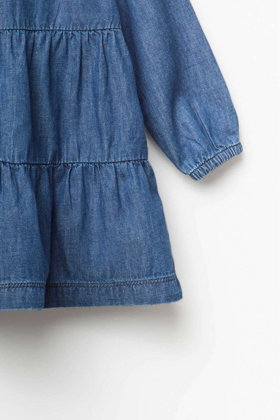 Peter Pan Collar Dress Denim - Denim Medium Wash