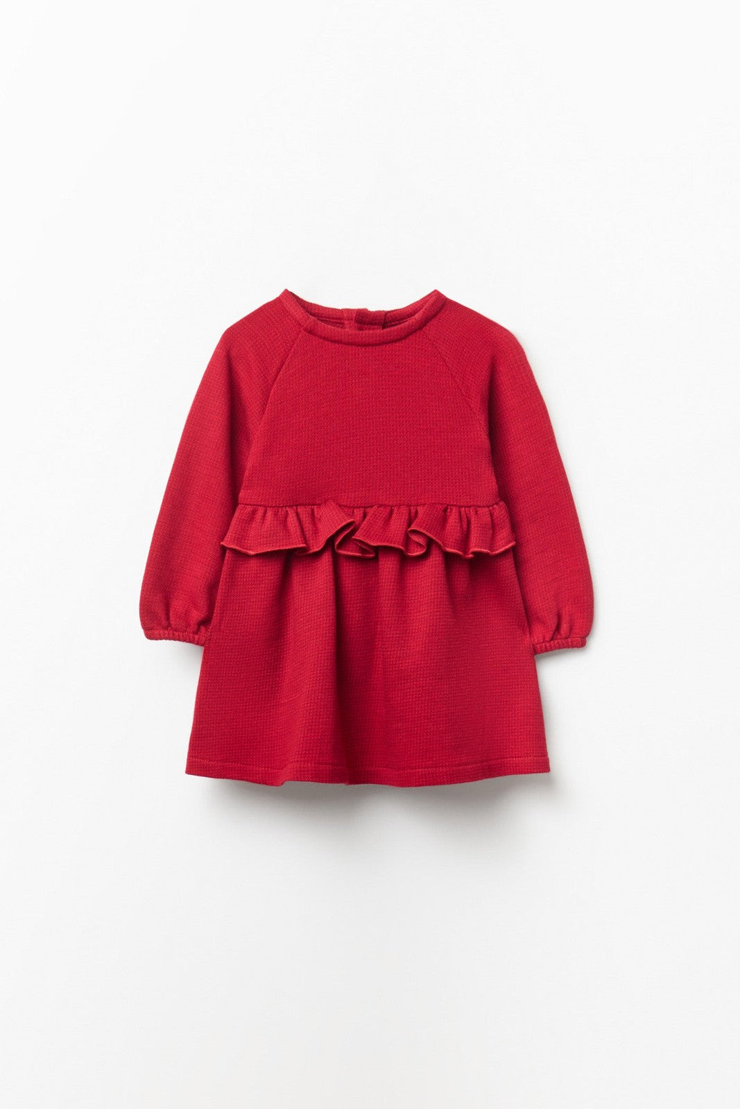 Sfera Ruffle Detail Dress - Red 1 Shaws Department Stores