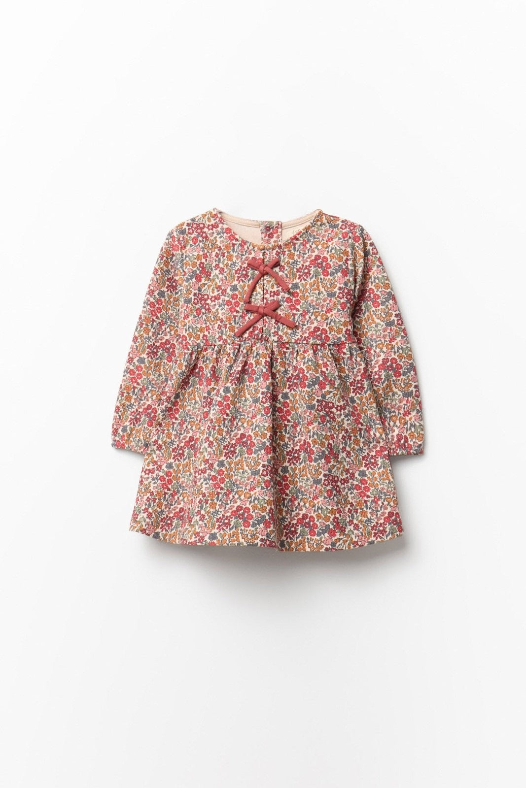 Sfera Floral Print Piqué Dress With Bow Detail - White 2 Shaws Department Stores