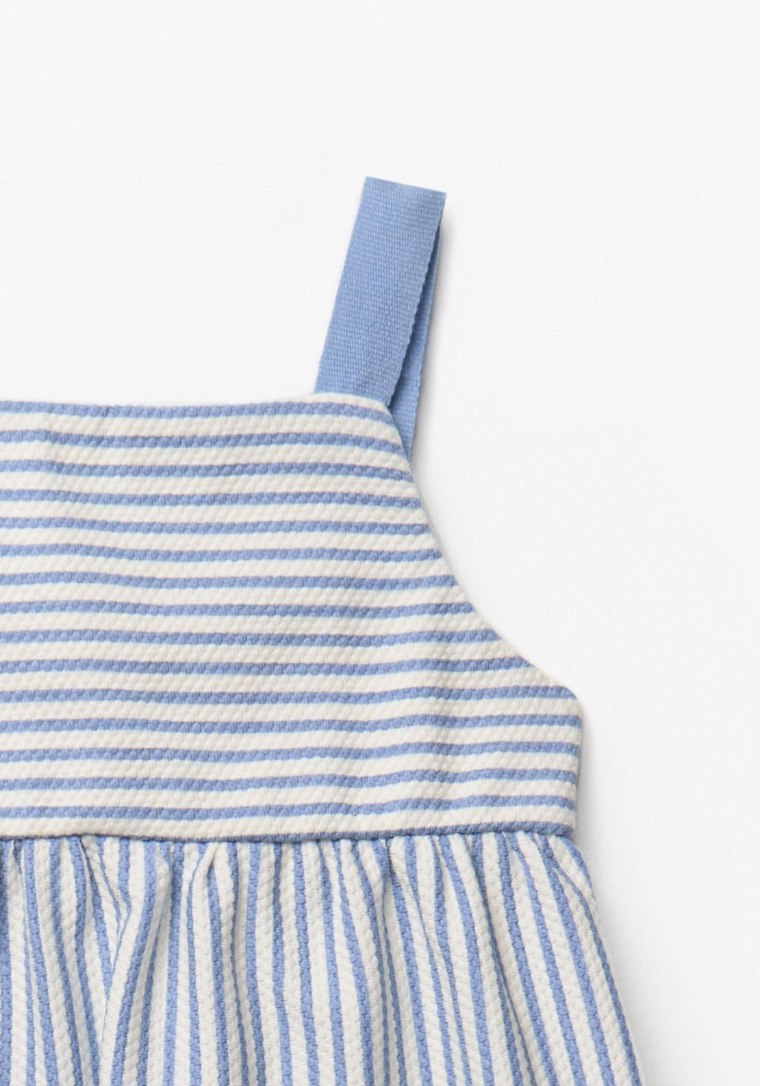 Stripe Print Piqué Dress - White
