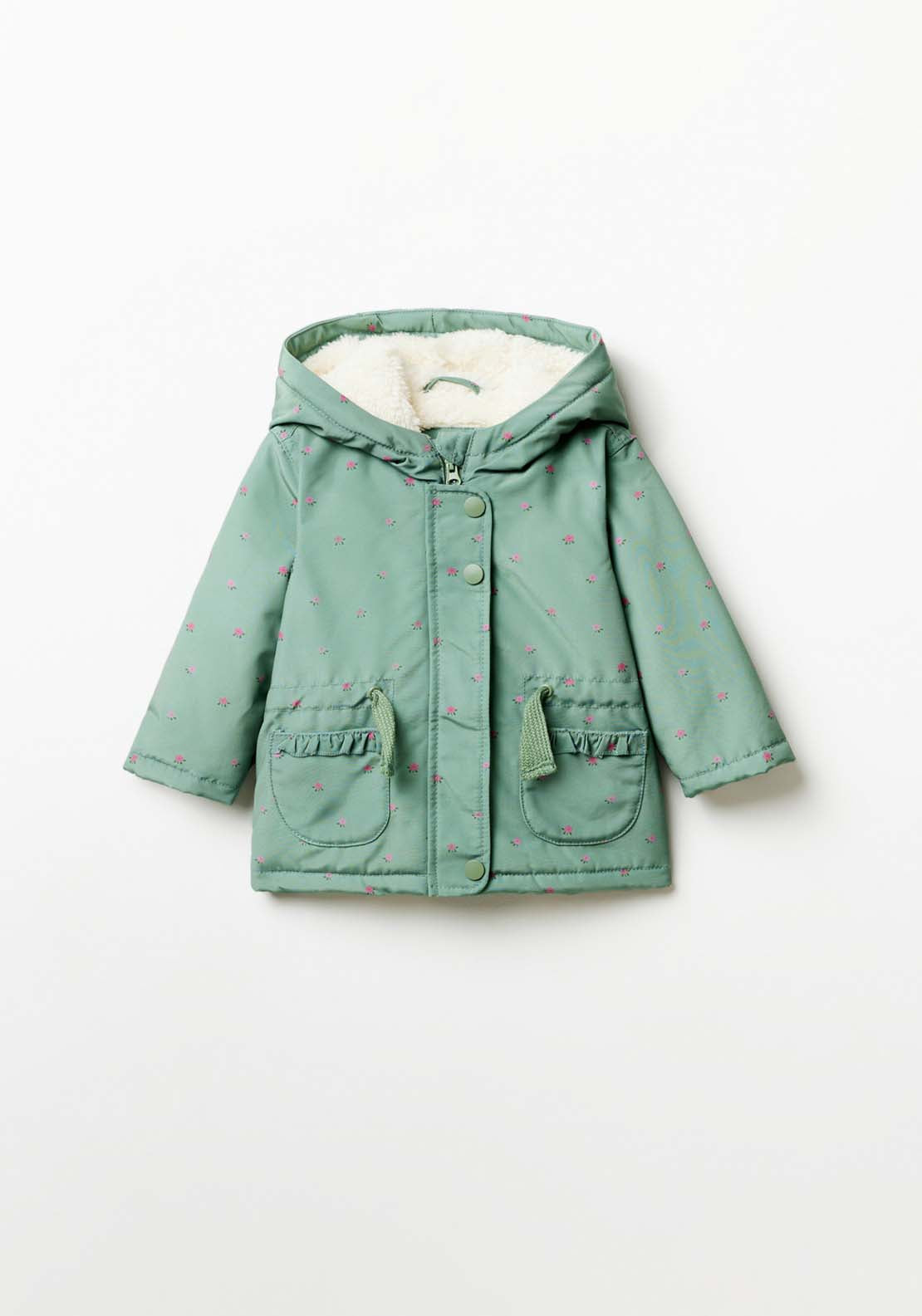 Sfera Plain Coat - Green 1 Shaws Department Stores