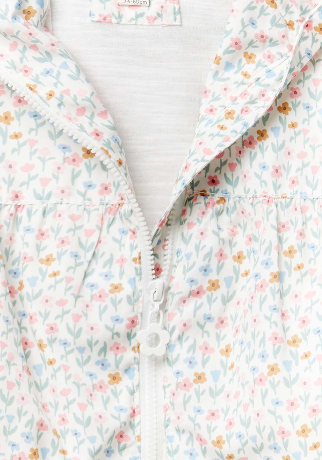 Sfera Floral-print coat - Ecru 6 Shaws Department Stores