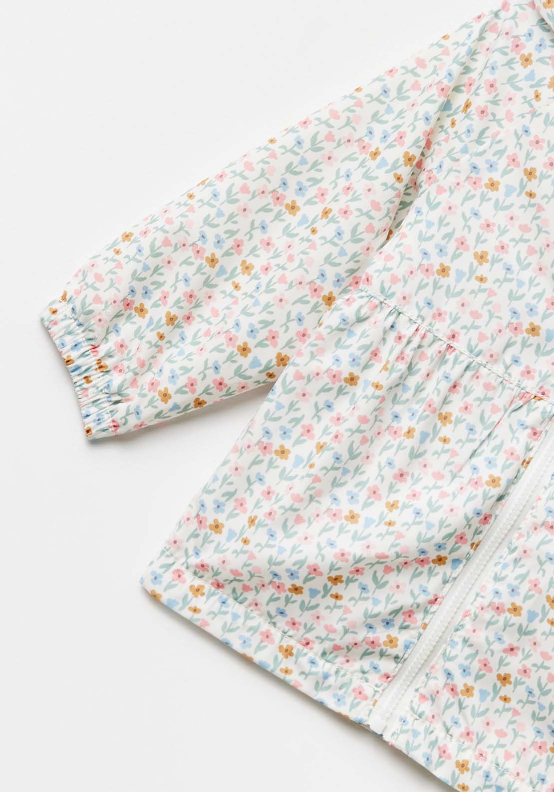 Sfera Floral-print coat - Ecru 7 Shaws Department Stores