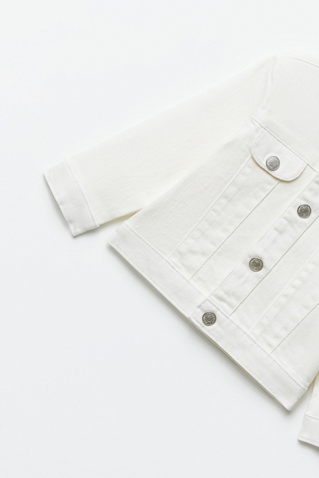 Sfera Plain jeans jacket - White 4 Shaws Department Stores