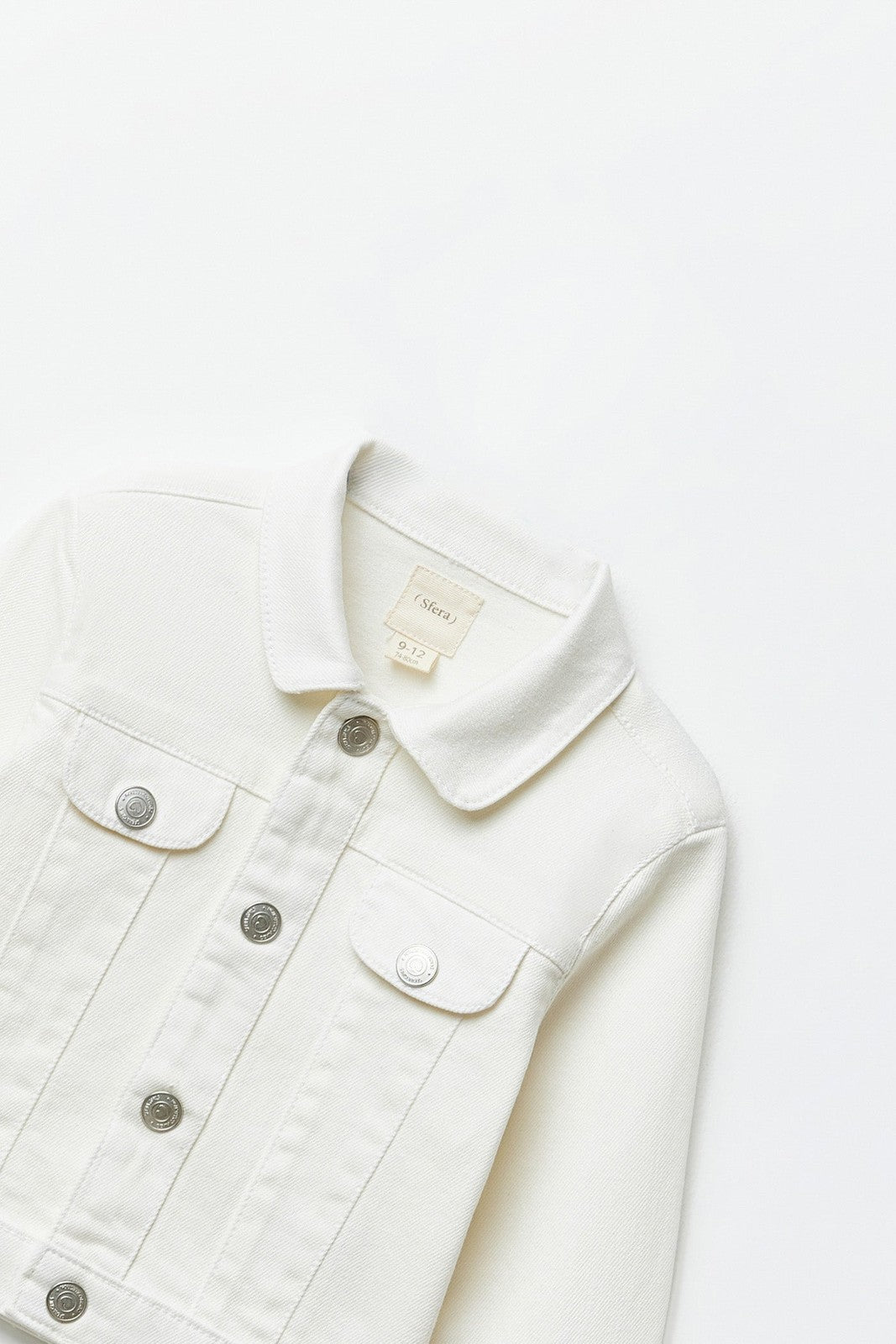 Sfera Plain jeans jacket - White 5 Shaws Department Stores