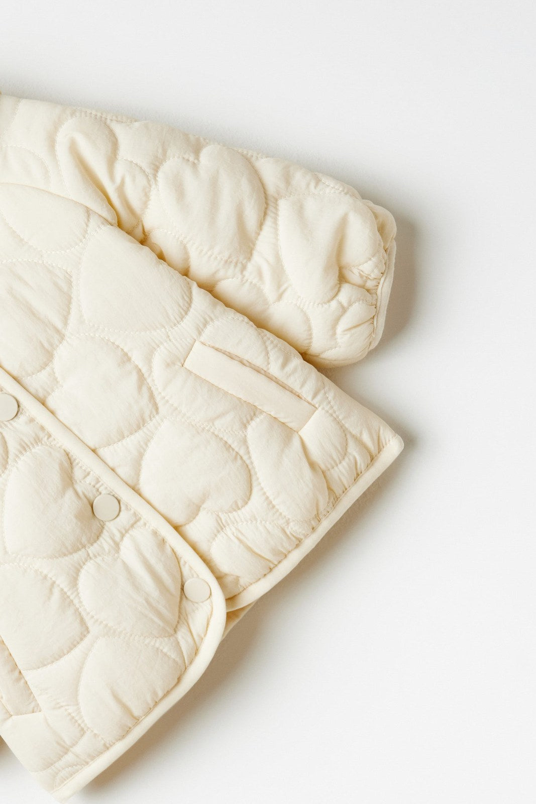 Sfera Heart-quilted coat - Ecru 2 Shaws Department Stores