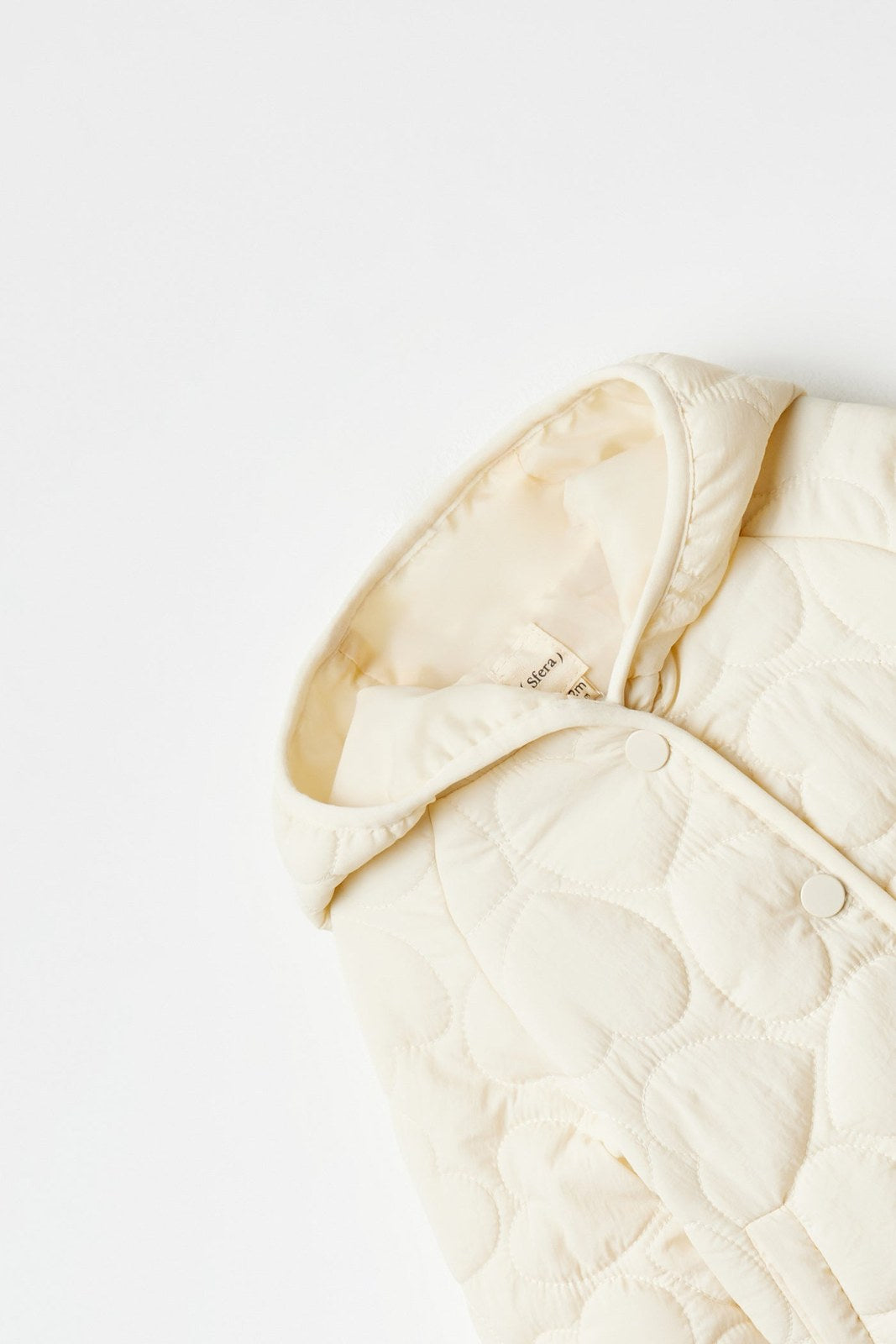 Sfera Heart-quilted coat - Ecru 3 Shaws Department Stores
