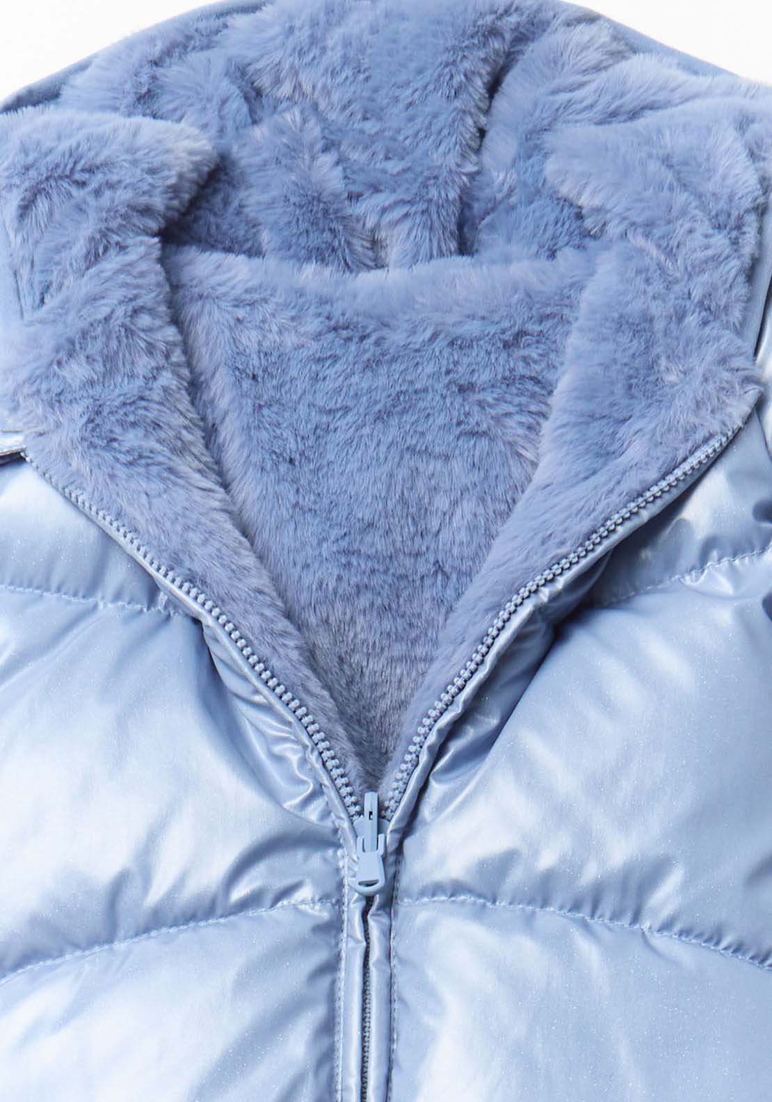 Reversible Glitter Coat - Blue