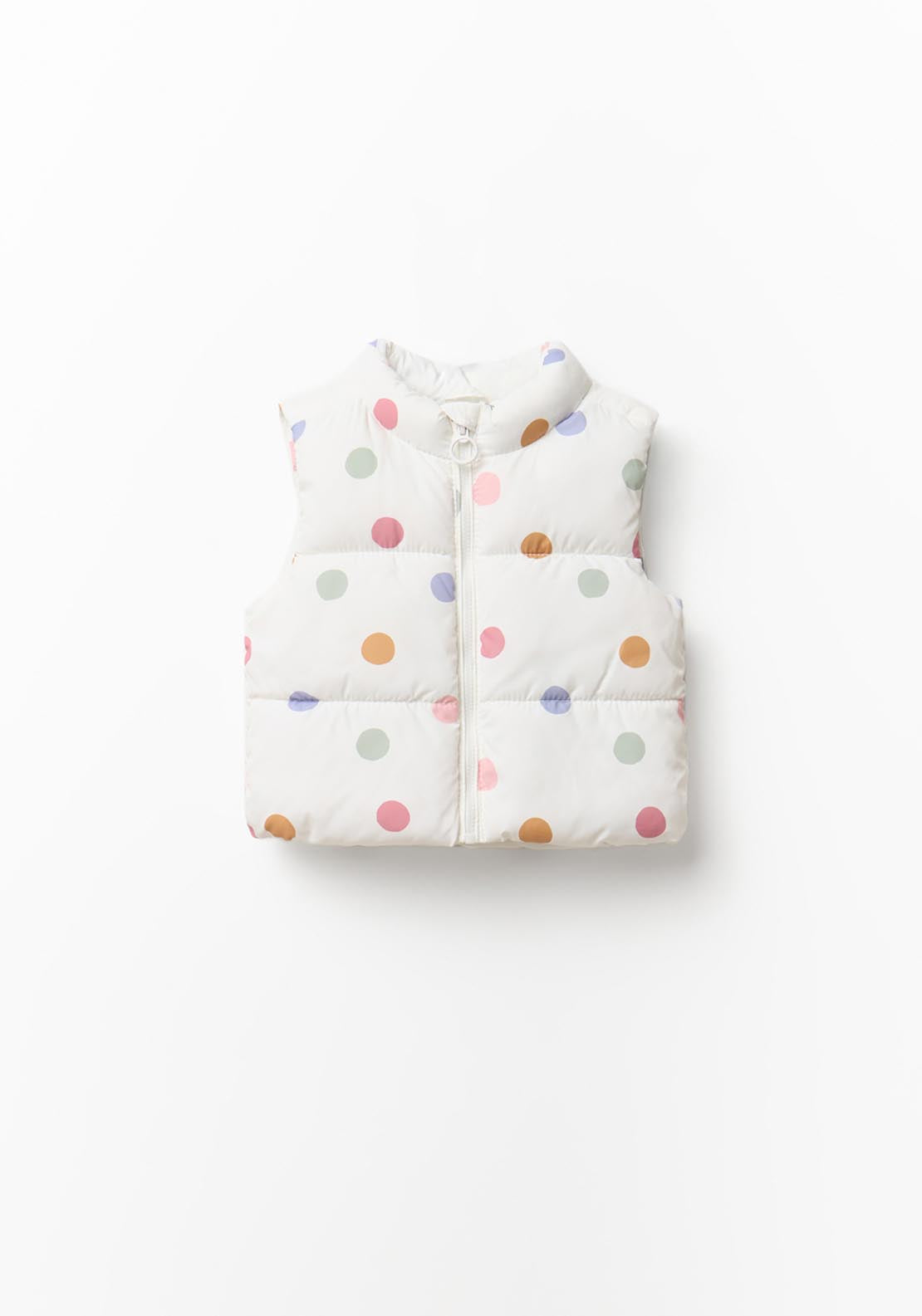 Multi Polka Dot Gilet - Cream