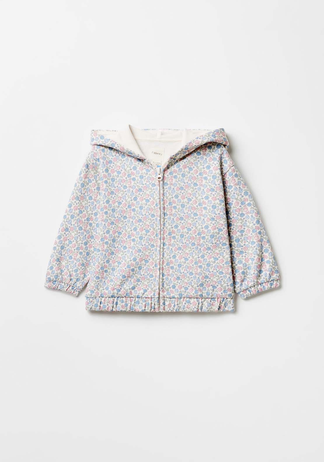 Sfera Long Sleeve Floral Sweatshirt - Blue 1 Shaws Department Stores