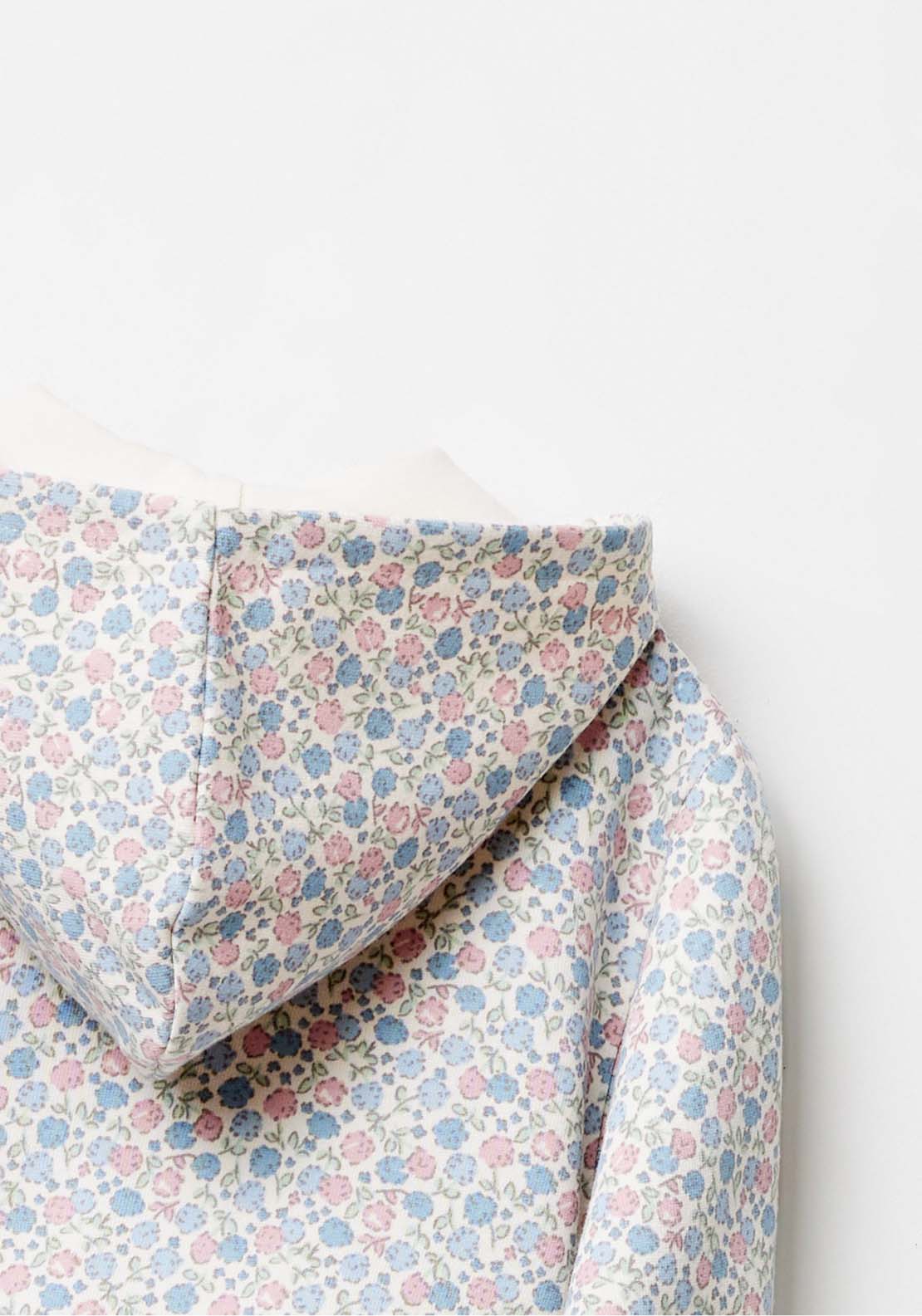 Sfera Long Sleeve Floral Sweatshirt - Blue 5 Shaws Department Stores