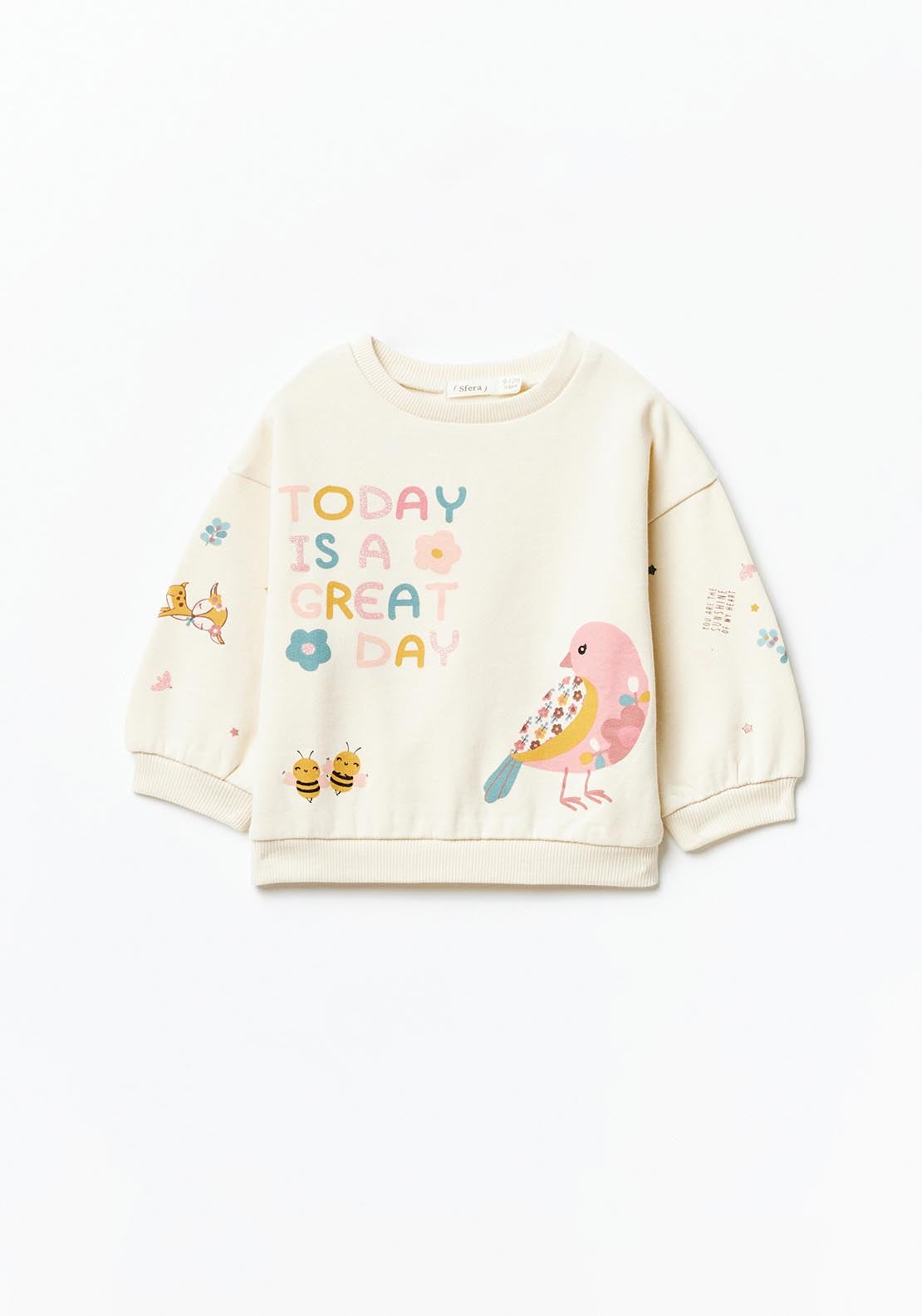 Sfera Multi-design sweatshirt - Beige Toasted 1 Shaws Department Stores