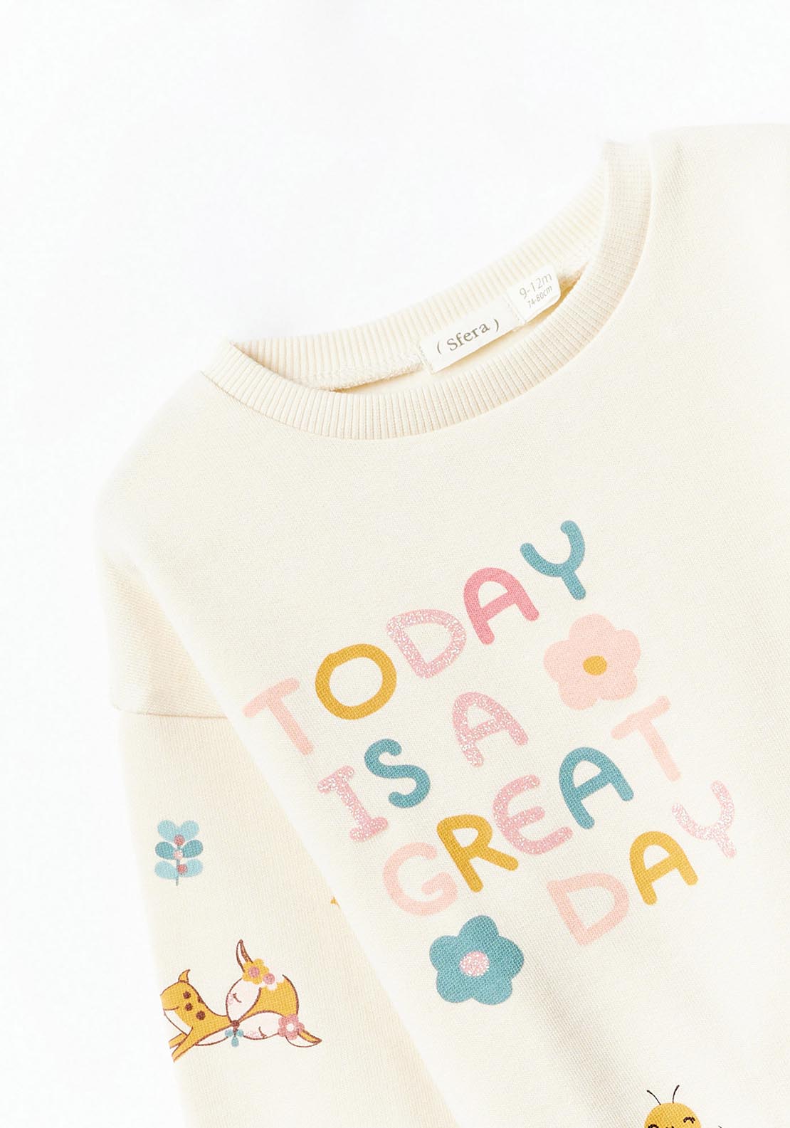 Sfera Multi-design sweatshirt - Beige Toasted 2 Shaws Department Stores