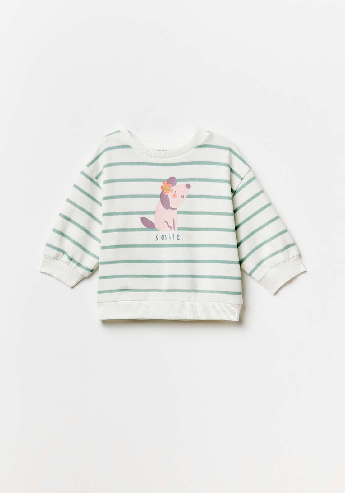 Sfera Stripes sweatshirt - Green Light 1 Shaws Department Stores