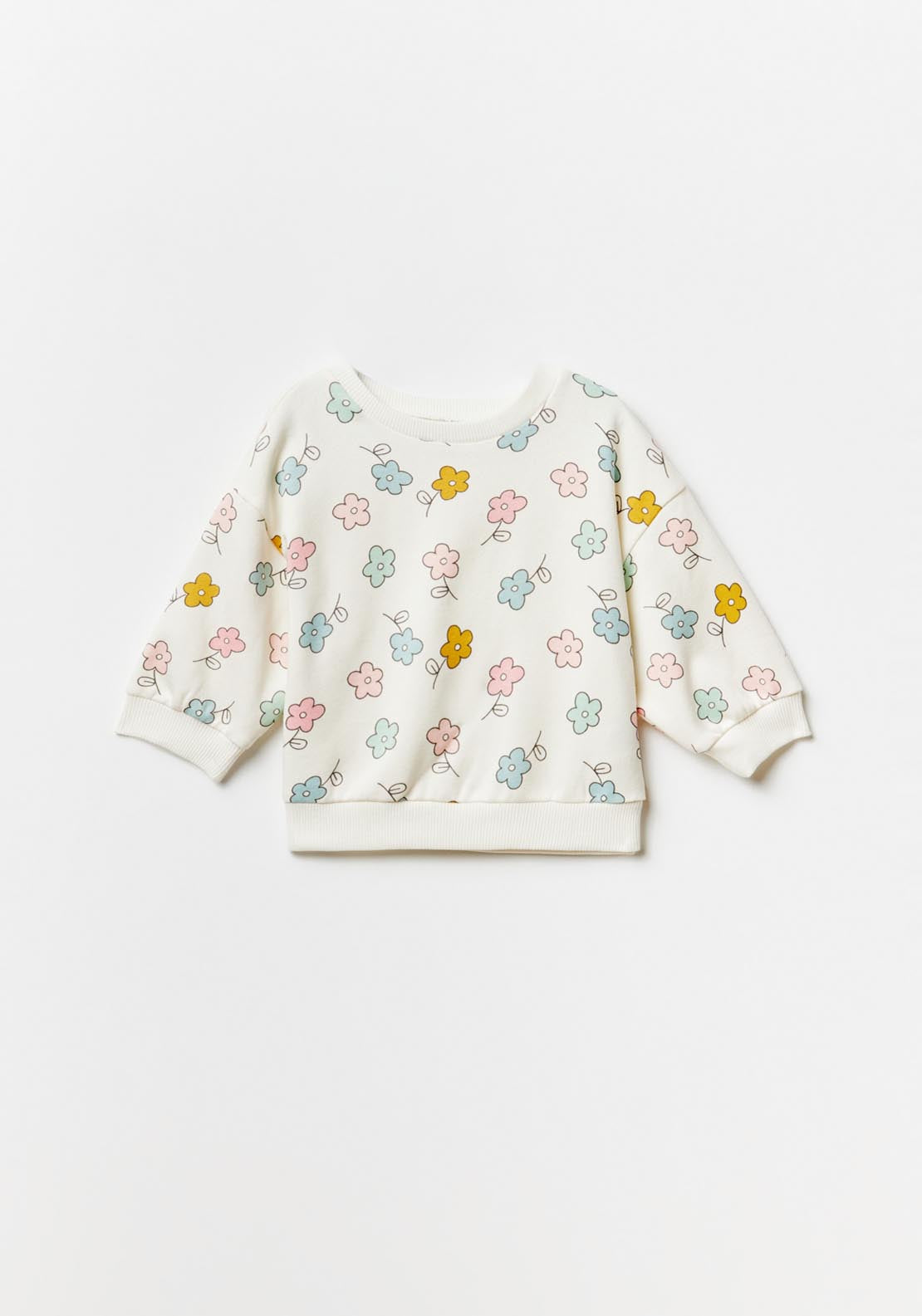 Sfera Striped Sweatshirt - Ecru 1 Shaws Department Stores