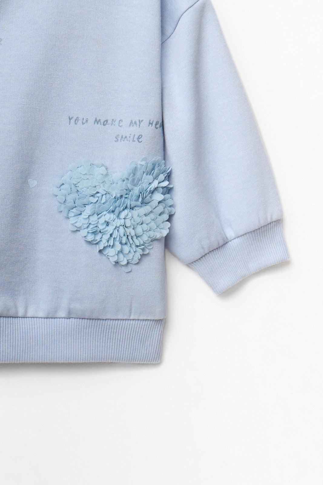 Sweatshirt With Tull Heart Detail - Blue