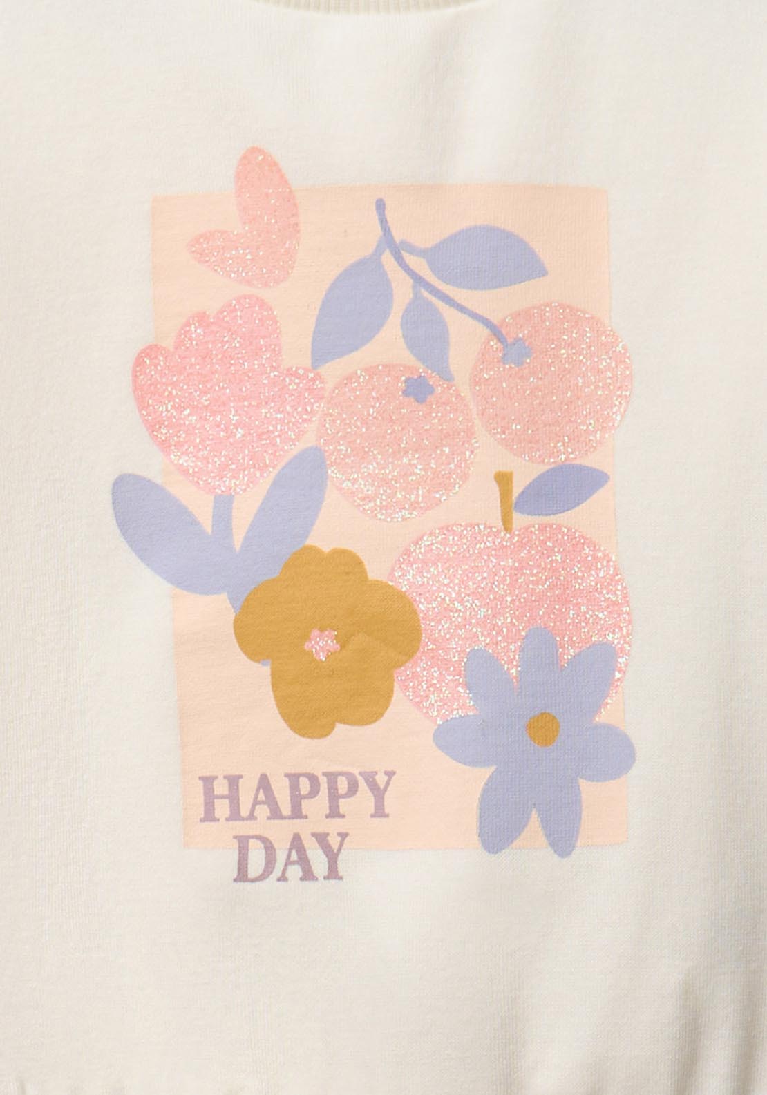 Flower Printed Sweatshirt - Cream
