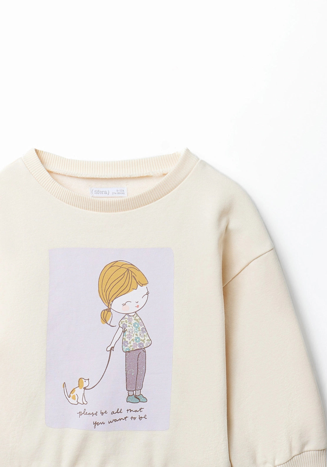 Graphic Crew Sweatshirt - Cream