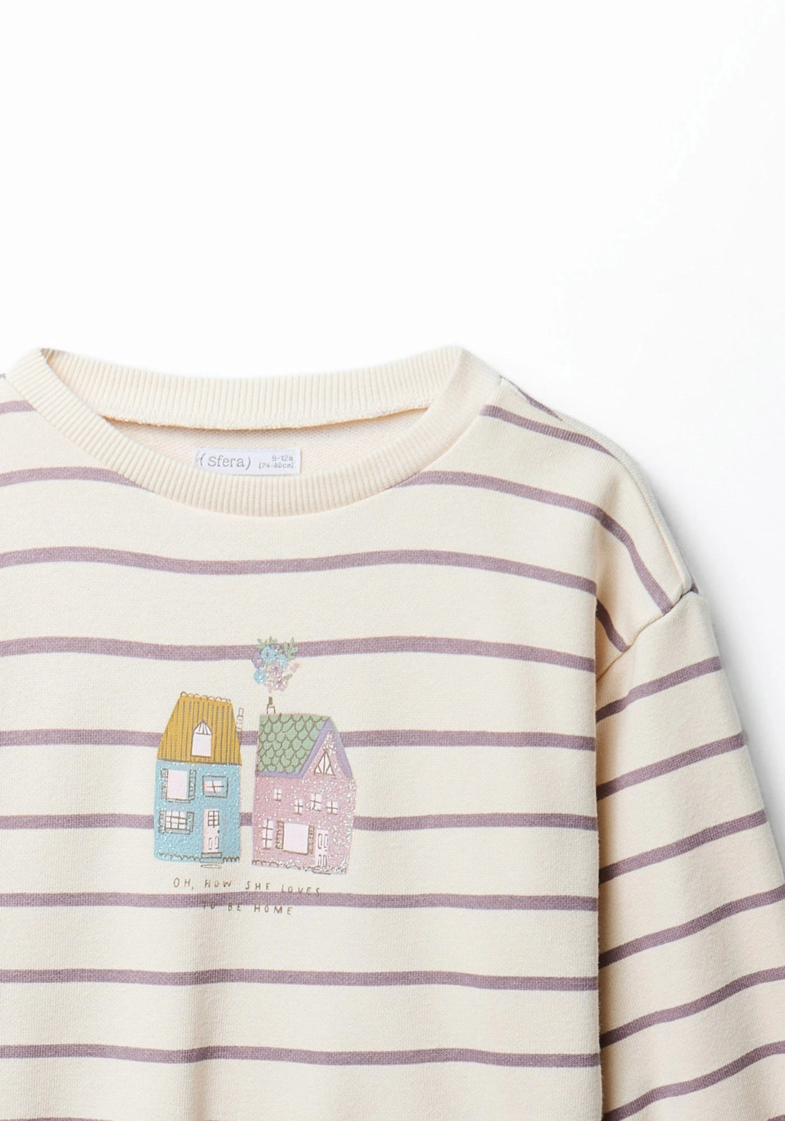 Striped House Sweatshirt - Cream