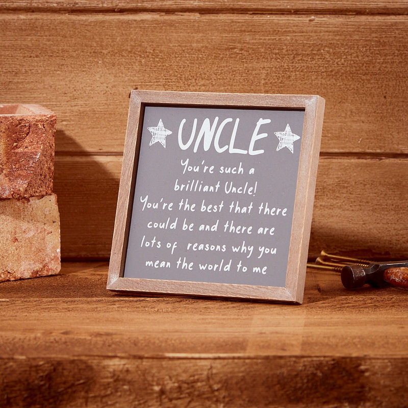 The Home Collection Brilliant Uncle Framed Wooden Easel Plaque - Wooden 1 Shaws Department Stores