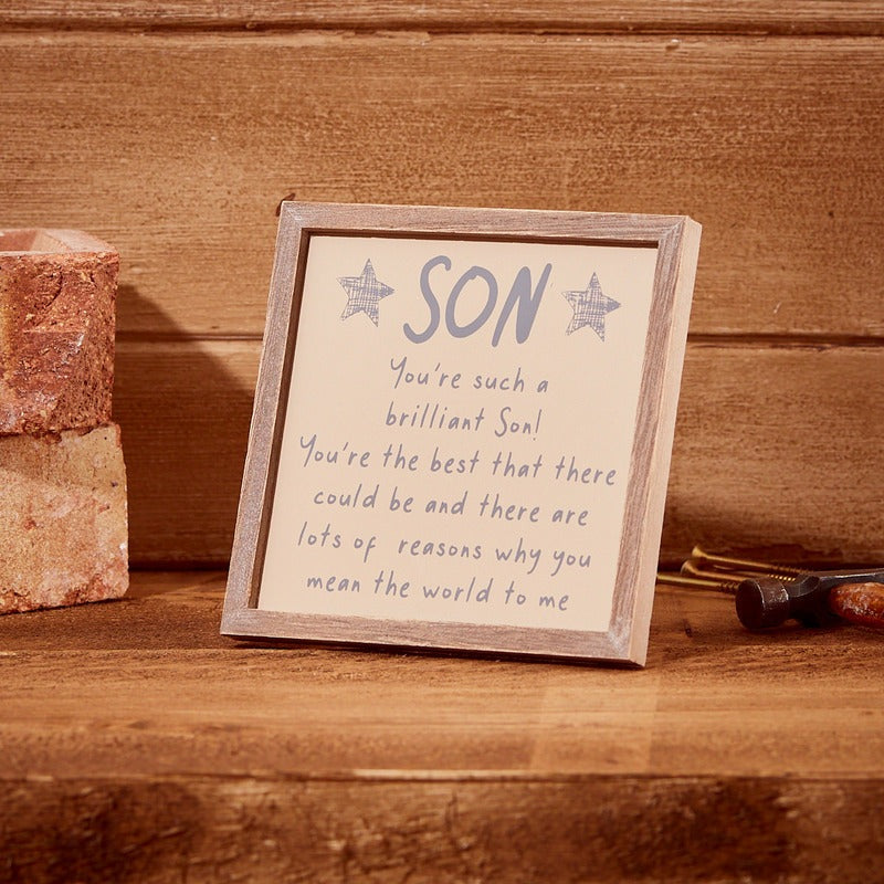 The Home Collection Brilliant Son Framed Wooden Easel Plaque - Wooden 1 Shaws Department Stores