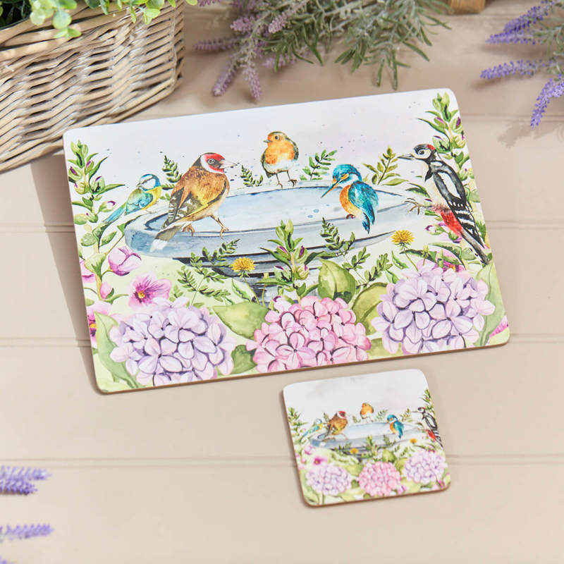 The Home Collection Floral Feathered Birds With Bath Heat Resistant Placemat Box Of 4 - Multi 2 Shaws Department Stores