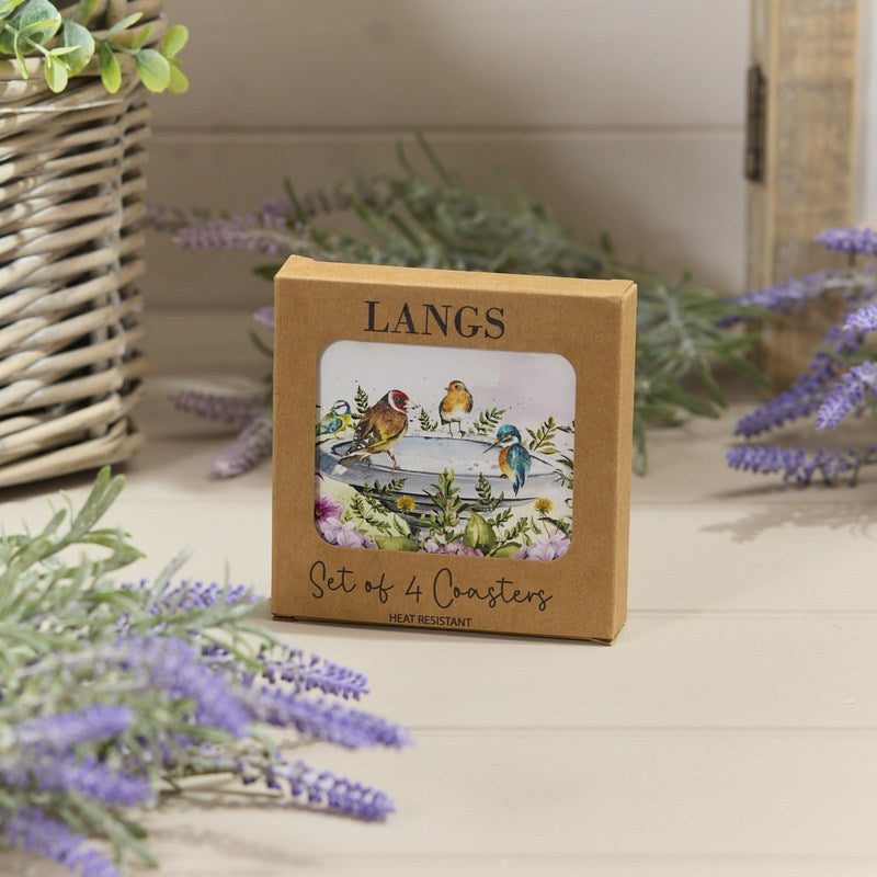 The Home Collection Floral Feathered Birds With Bath Heat Resistant Coaster Box Of 4 - Multi 1 Shaws Department Stores