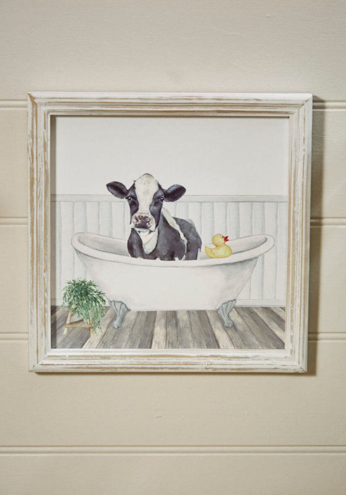 The Home Collection Cow In The Bath Wood Plaque 2 Shaws Department Stores