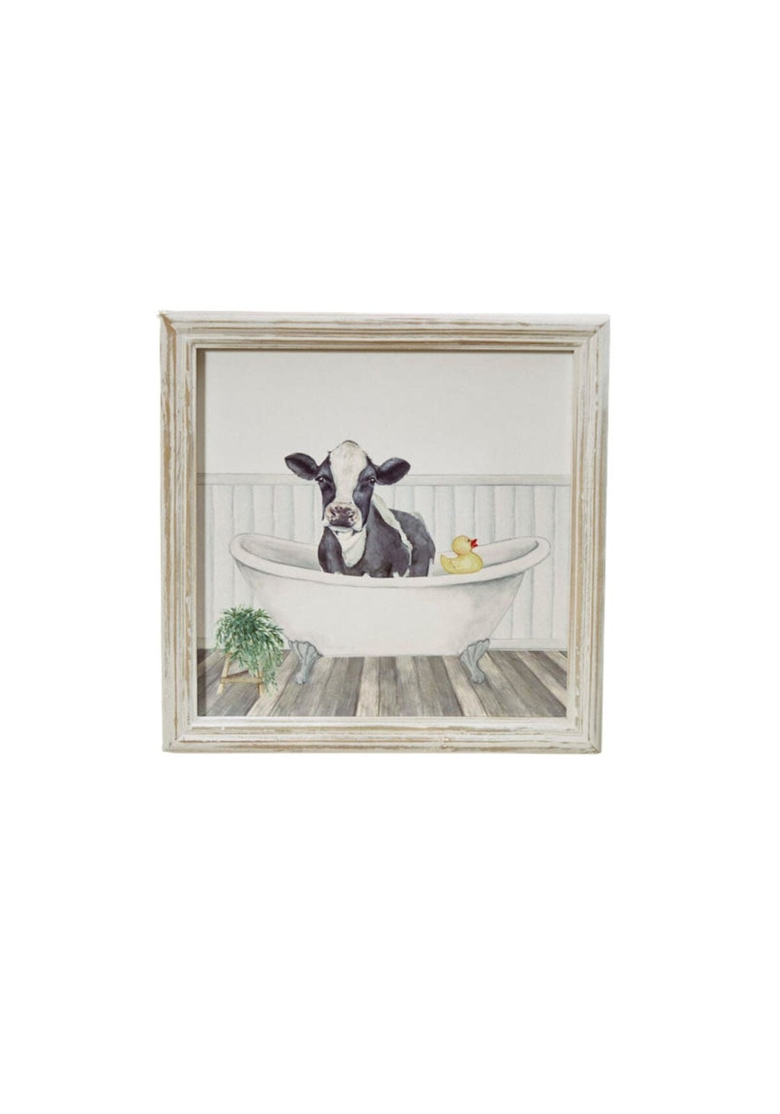 The Home Collection Cow In The Bath Wood Plaque 1 Shaws Department Stores