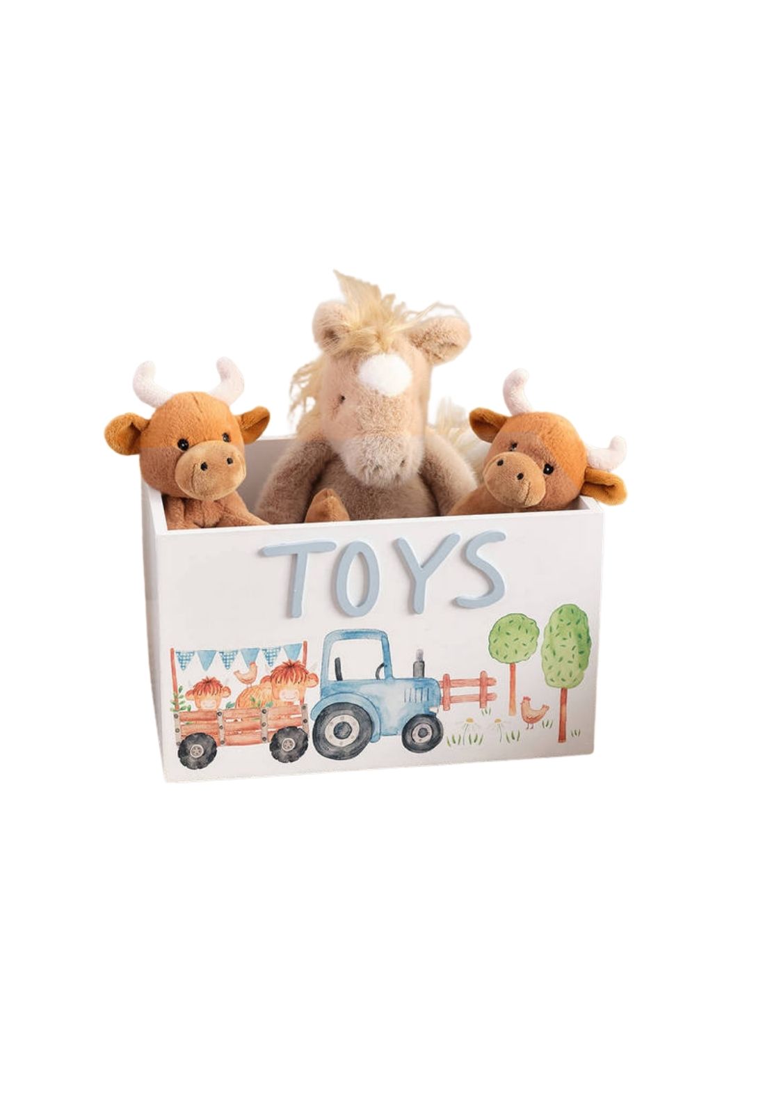 The Home Collection Cow With Tractor Toy Crate - Multi 2 Shaws Department Stores