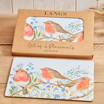 The Home Collection Robin Forget Me Not Placemats - Set Of 4 Heat Resistant 2 Shaws Department Stores