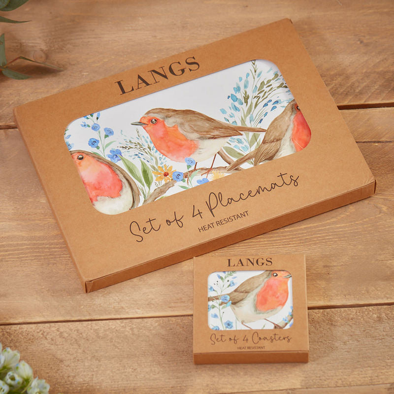 The Home Collection Robin Forget Me Not Placemats - Set Of 4 Heat Resistant 1 Shaws Department Stores