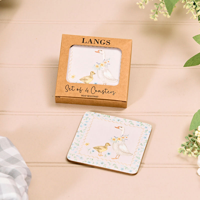 The Home Collection Goose With Duckling Floral Heat Resistant Coaster Box Of 4 - Multi 1 Shaws Department Stores