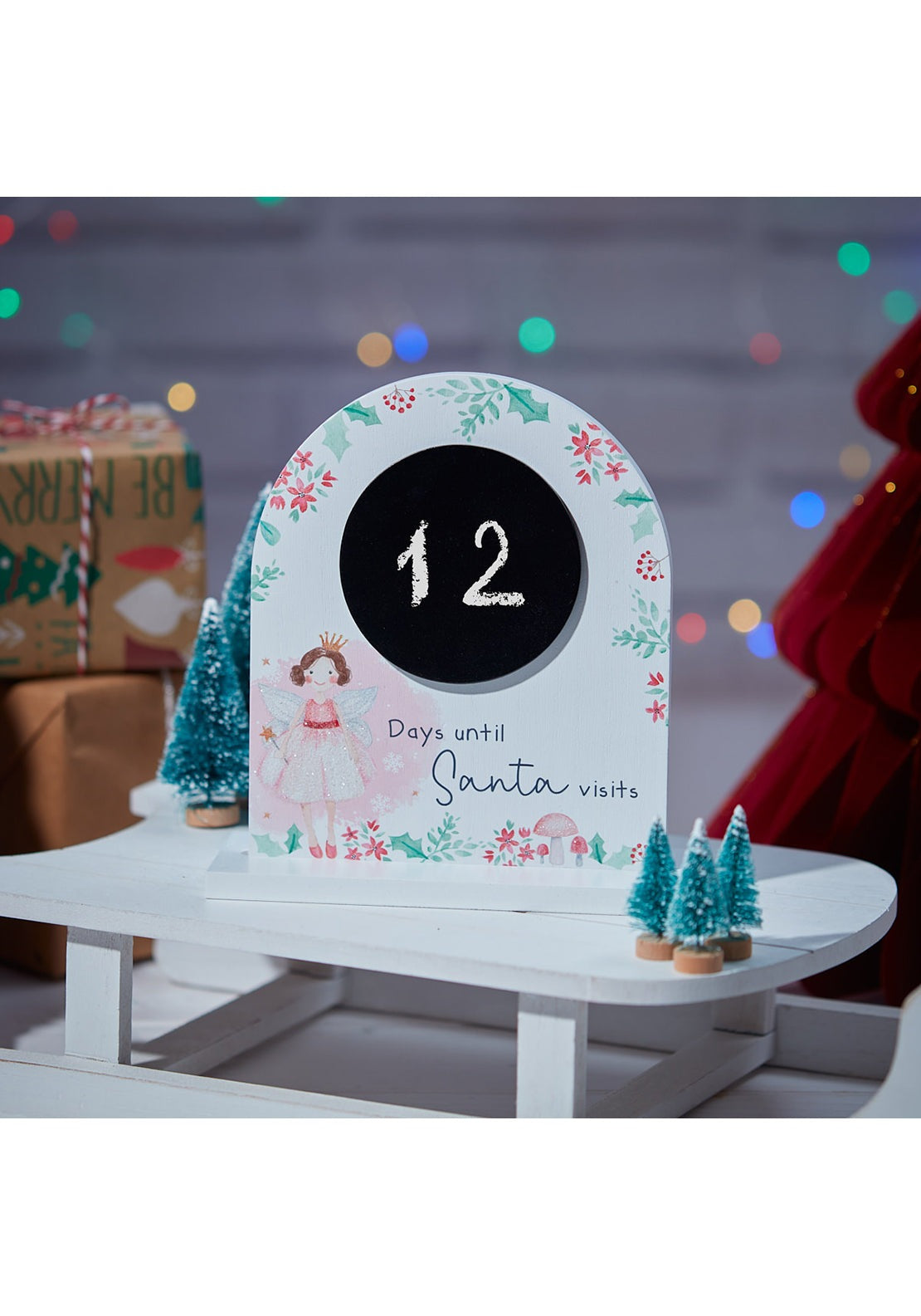 The Home Christmas Christmas Fairy Countdown Wooden Chalkboard 1 Shaws Department Stores