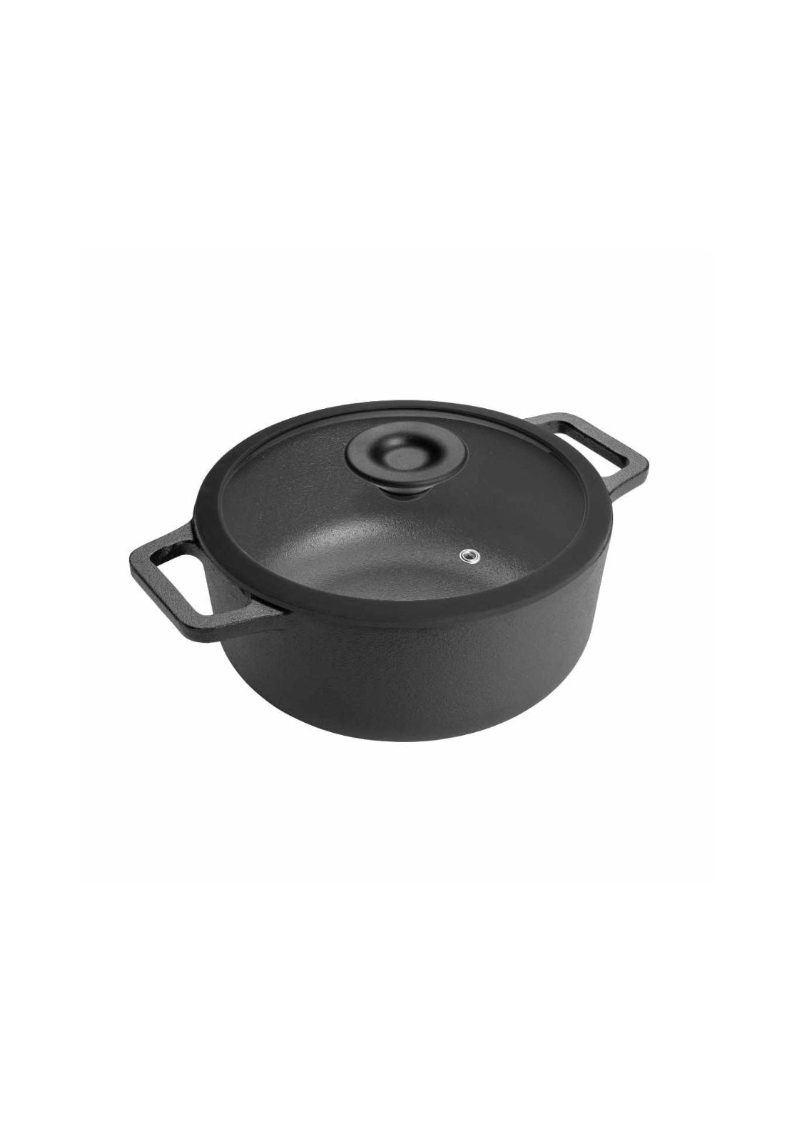 Cast Iron Casserole With Glass Lid 24cm/4.6L - Black
