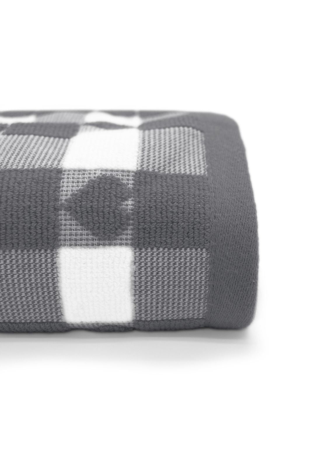 The Home Collection Hearts Check Tea Towel - Grey 2 Shaws Department Stores