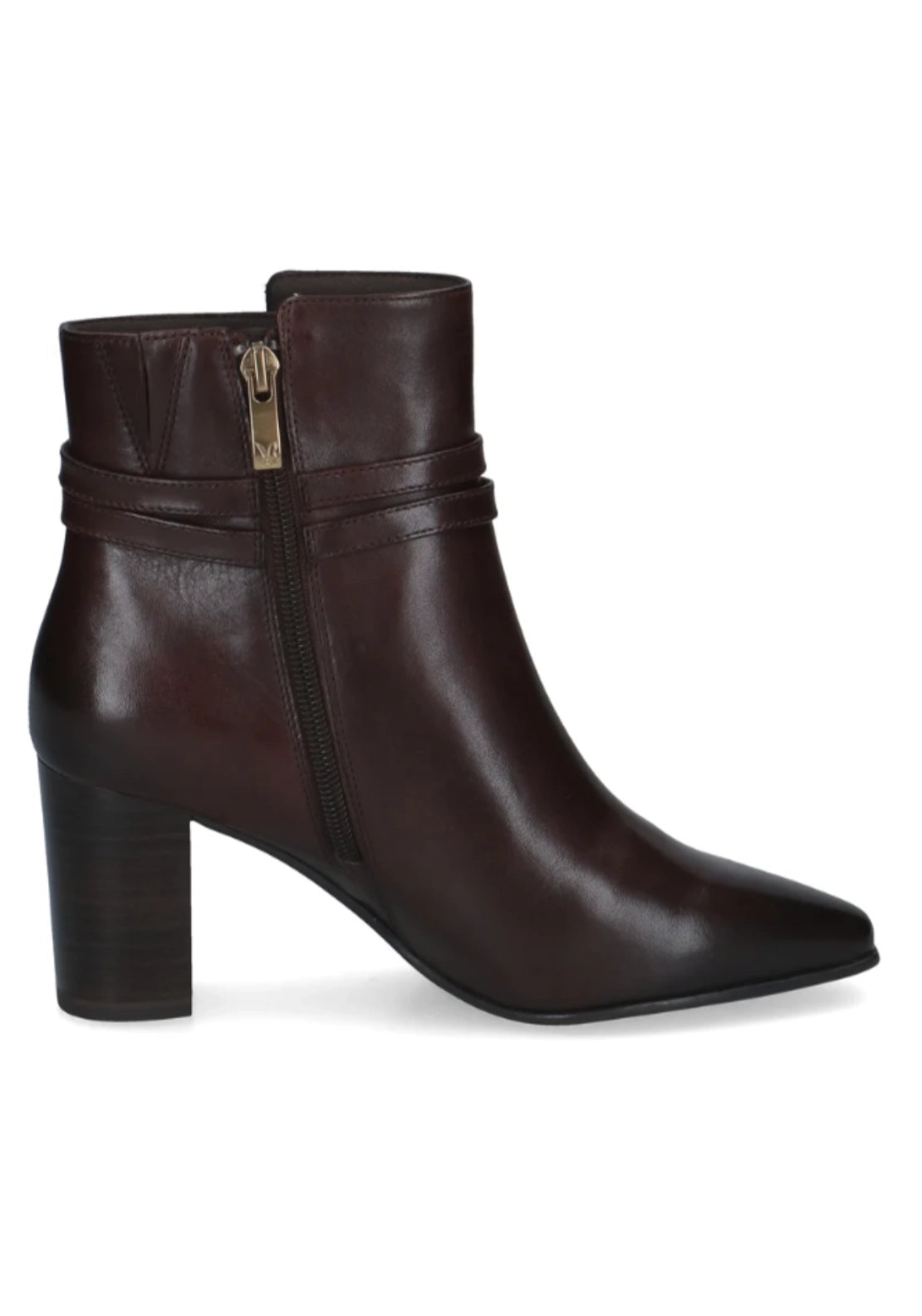Block Heel Double Strap Boot - Dk Brown