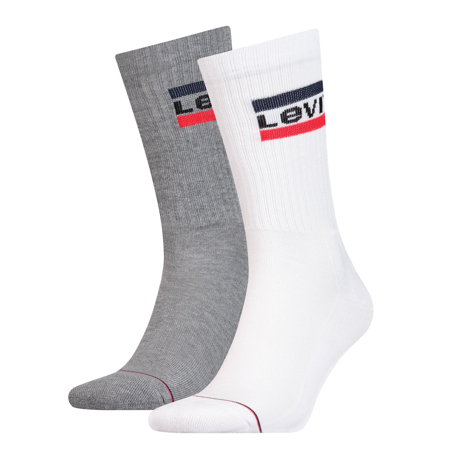 Levis Levis Regular Cut Sportswear Logo Socks - White/Grey 1 Shaws Department Stores