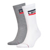Levis Regular Cut Sportswear Logo Socks - White/Grey