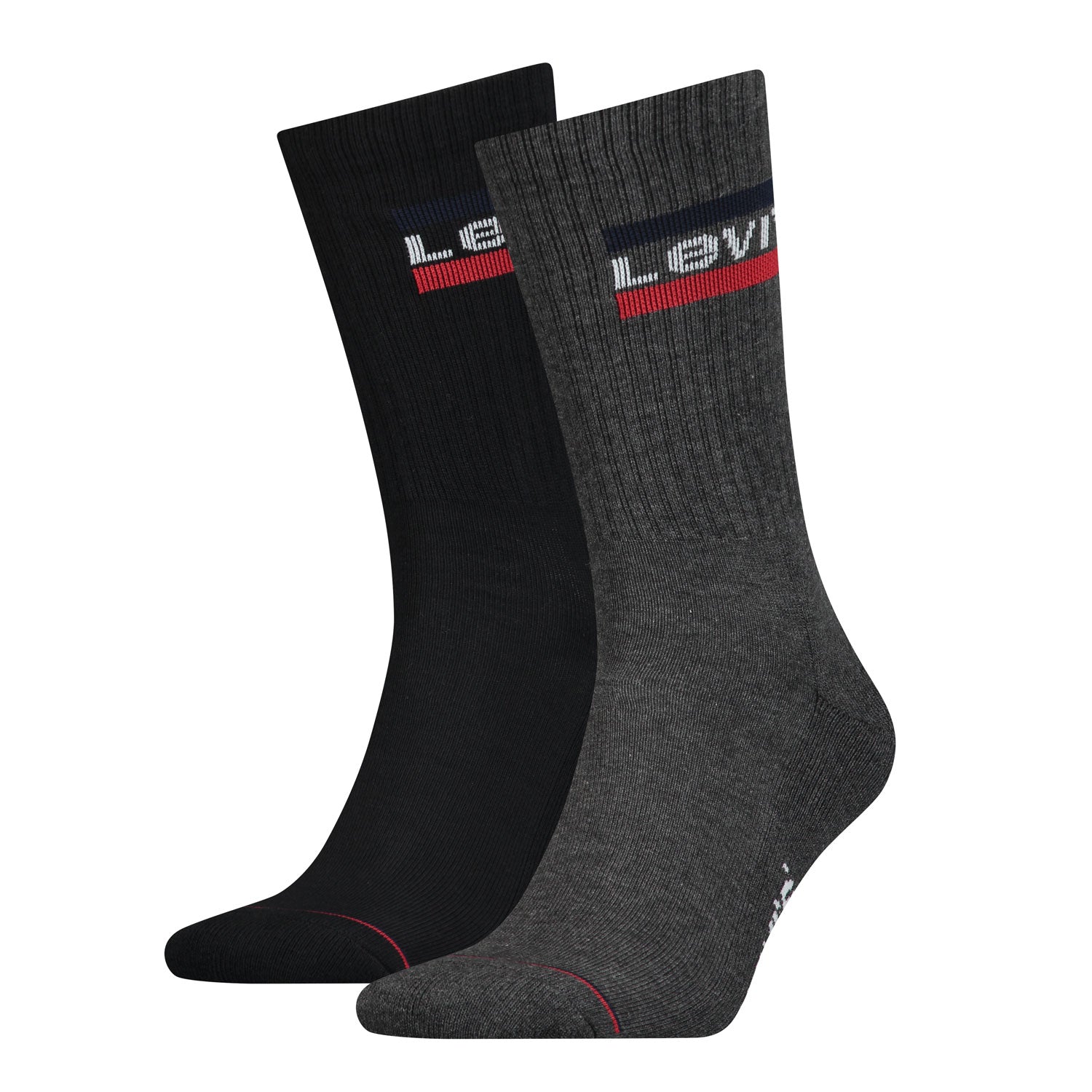 Levis Levis Regular Cut Sportswear Logo Socks - Grey/Black 1 Shaws Department Stores