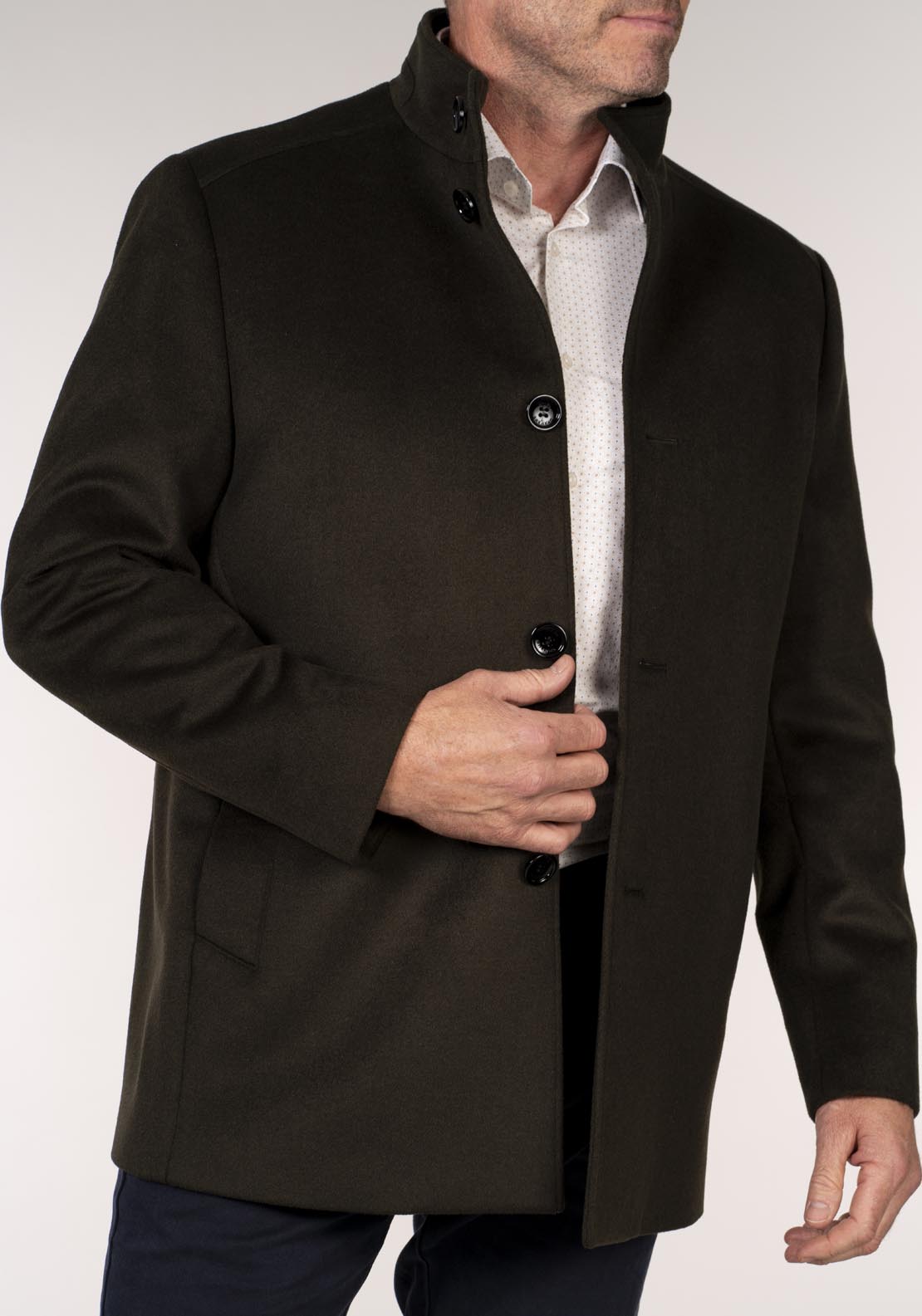 Daniel Grahame Watson 3/4 Wool Coat - Brown 4 Shaws Department Stores
