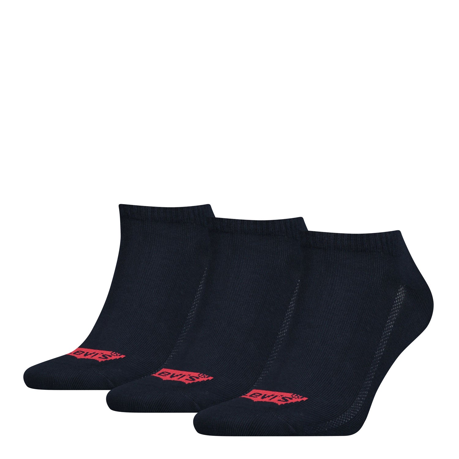 Levis Levis Low Cut Batwing Logo 3 Pack Socks - Navy 1 Shaws Department Stores