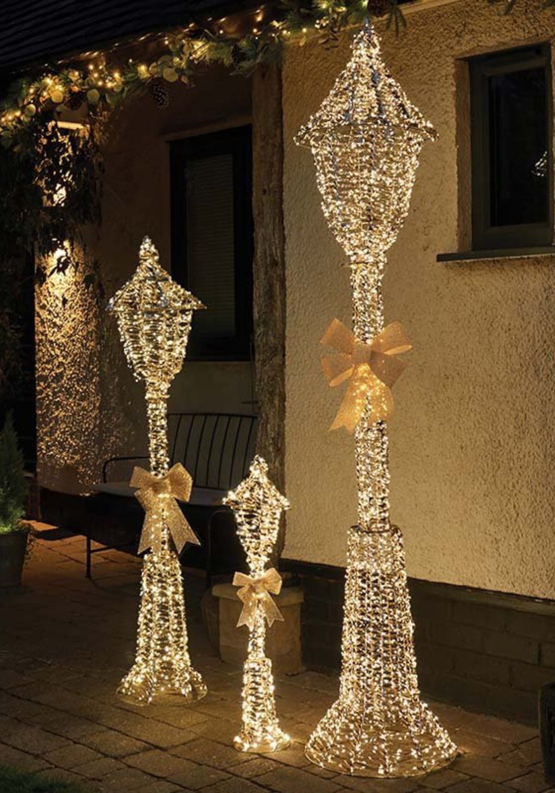 The Home Christmas LED Twist Lamp Post - Gold 2 Shaws Department Stores