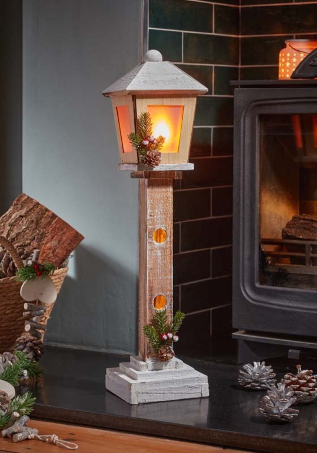 The Home Christmas LED Cool Flame Lamp Post - Multi 2 Shaws Department Stores