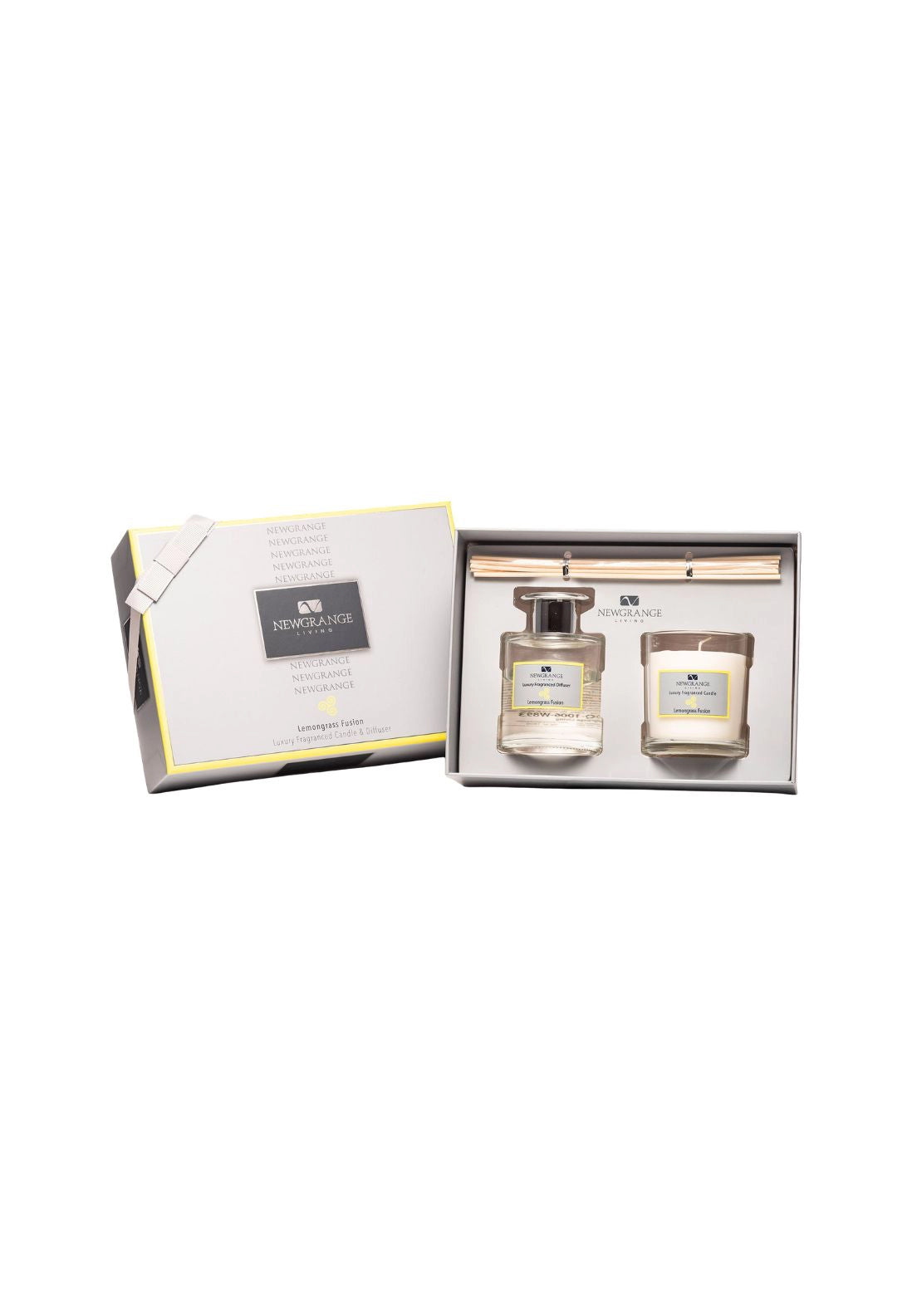 Luxury Candle &amp; Diffuser Set Lemongrass Fusion - White