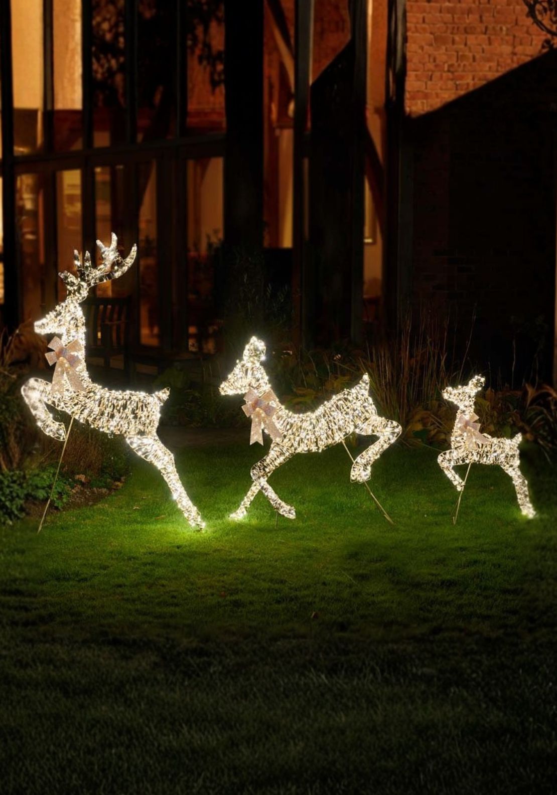 The Home Christmas LED Leaping Deer Family - Gold 2 Shaws Department Stores